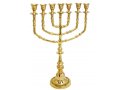 7 Branch Menorah Decorative - Gold Colored Brass 15