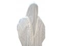 Acrylic Non-Slip Prayer Shawl, Checkerboard Textured Weave  White on White Stripes