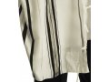 Acrylic Tallit Prayer Shawl with Black and Silver Stripes - Talitania