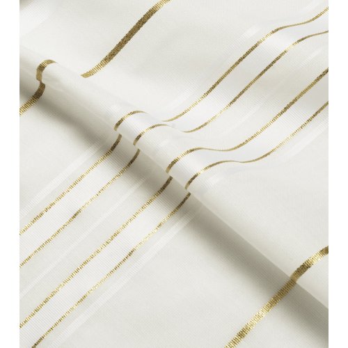 Acrylic Tallit Prayer Shawl with White and Gold Stripes - Talitania