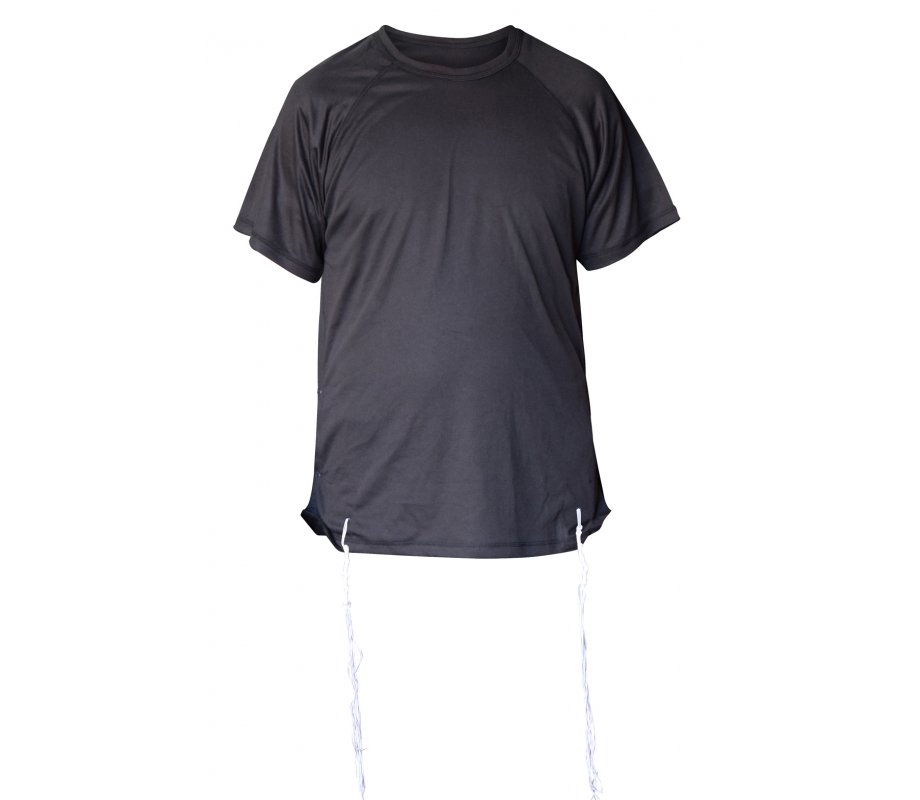 Adult Dry-Fit T-Shirt with Tzitzit Attached - Black