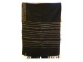 Black with Gold Stripes Wool Handwoven Prayer Shawl Set - Gabrieli