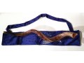 Blue Velvet Pouch for Yemenite Shofar - Silver Embroidered Jerusalem Image