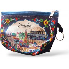 Colorful Change Purse, Views of Jerusalem in Floral Flame - Polyester