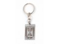 Dog Tag Key Ring with Emblem of Israel, 7 Branch Menorah - Stainless Steel