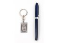 Dog Tag Key Ring with Emblem of Israel, 7 Branch Menorah - Stainless Steel