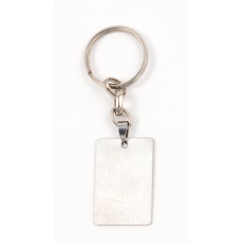 Dog Tag Key Ring with Lion of Judah in Frame and 