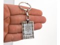 Dog Tag Key Ring with Star of David in Frame and 