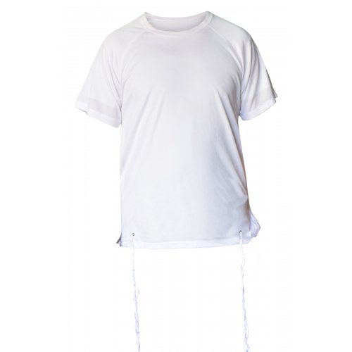 Dry-Fit T-Shirt with Kosher Tzitzit Attached - White