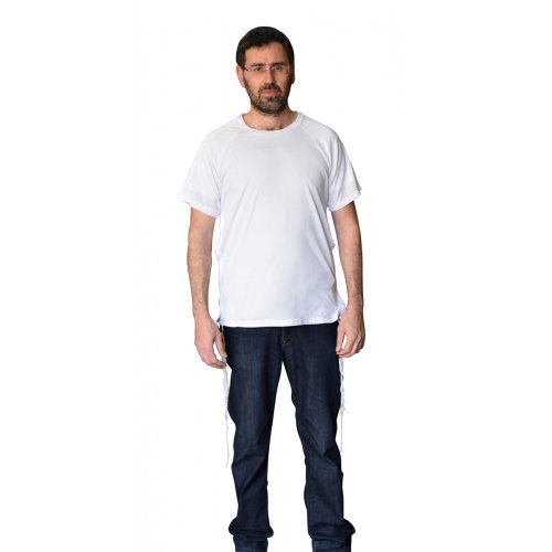 Dry-Fit T-Shirt with Kosher Tzitzit Attached - White