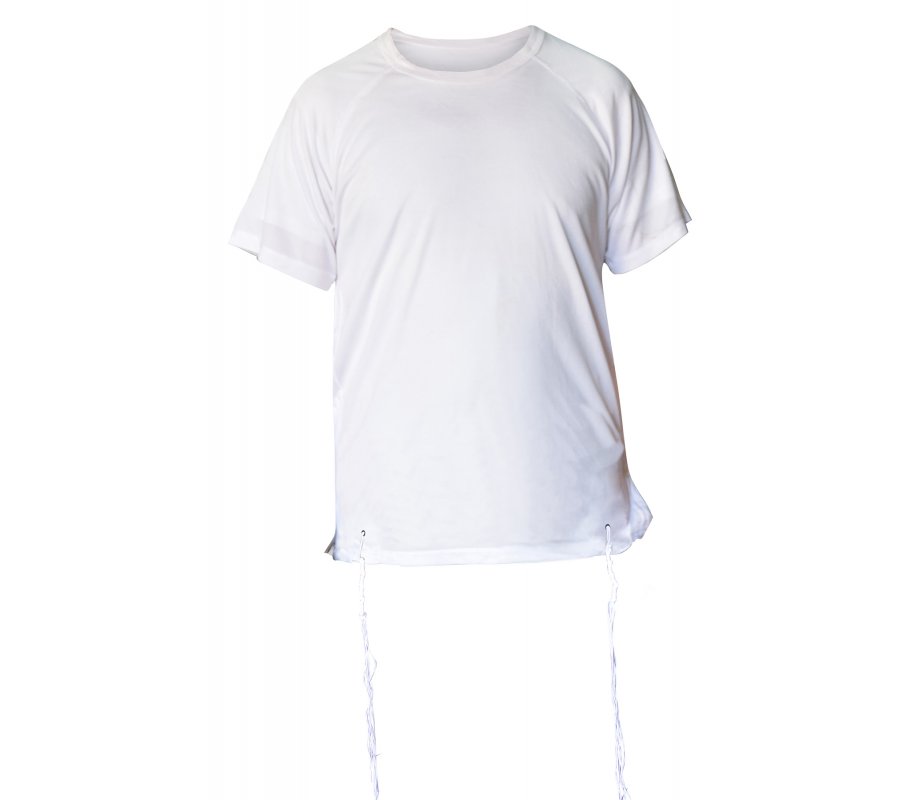 Dry-Fit T-Shirt with Kosher Tzitzit Attached - White