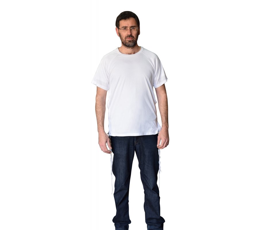 Dry-Fit T-Shirt with Kosher Tzitzit Attached - White