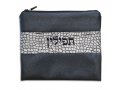 Faux Leather Two Tone Black and Gray Tallit and Tefillin Bag - Crocodile Design