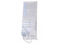 Gilboa Lightweight Wool Prayer Shawl with Silver Stripes - Talitania