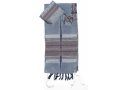 Gray Handwoven Silk Prayer Shawl Tallit Set with Antique Pink Stripes - Gabrieli