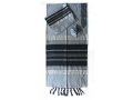 Gray with Black Stripes Handwoven Silk Prayer Shawl Set - Gabrieli