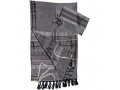 Gray with Silver Stripes Handwoven Silk Prayer Shawl Tallit Set - Gabrieli