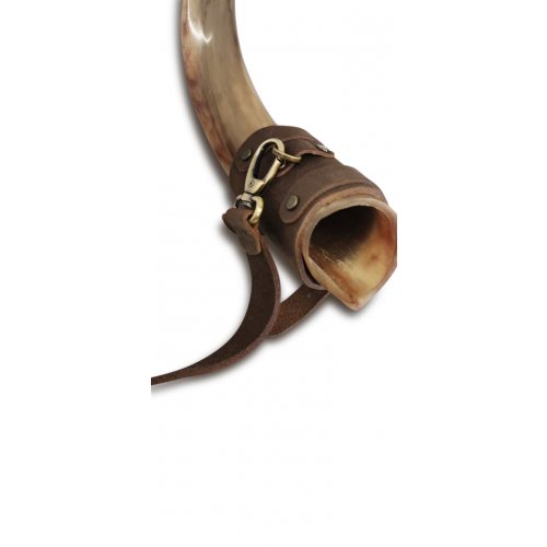 Leather Shoulder Strap for Carrying Yemenite Shofar Kudu Horn on Shoulder