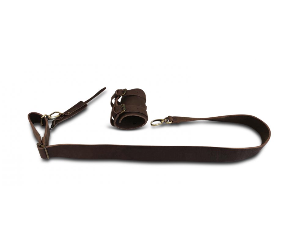 Leather Shoulder Strap for Carrying Yemenite Shofar Kudu Horn on Shoulder