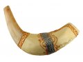 Light Ram's Horn shofar with Hand Painted Jerusalem design