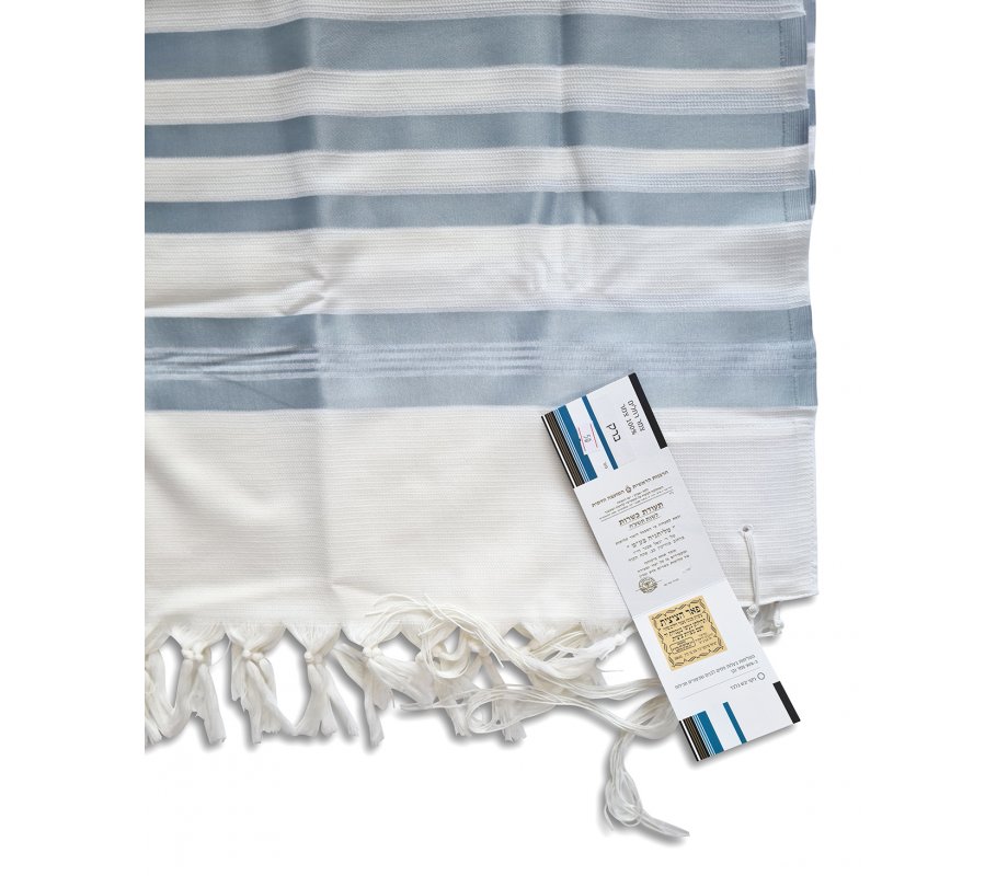 Lightweight Non-slip Prayer Shawl with Light Blue Stripes - Barak of Talitnia