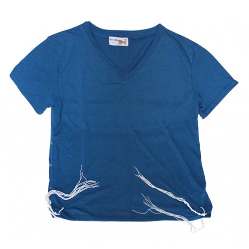 Mens T-Shirt with Attached Kosher Tzitzit - Royal Blue