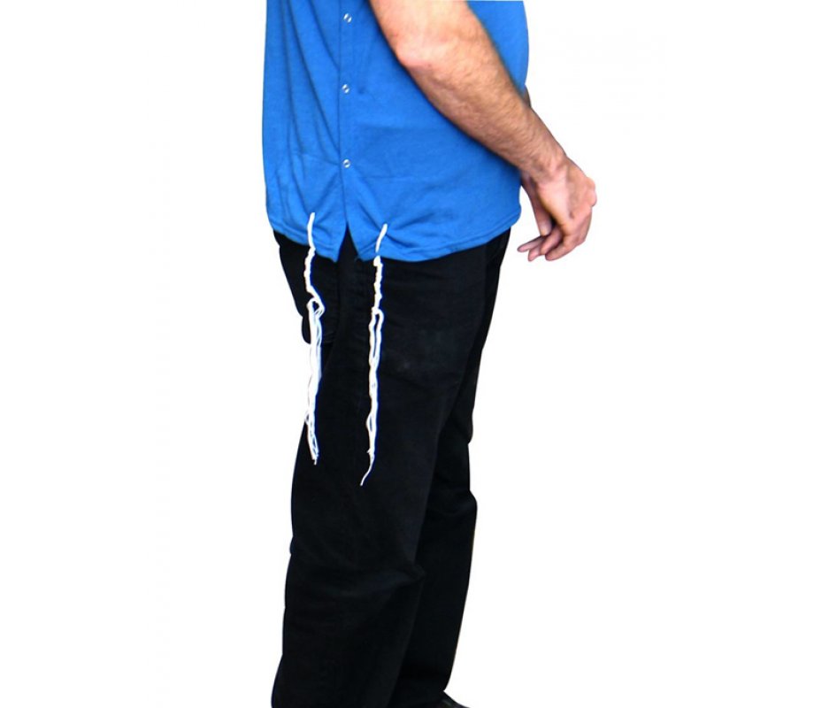 Mens T-Shirt with Attached Kosher Tzitzit - Royal Blue