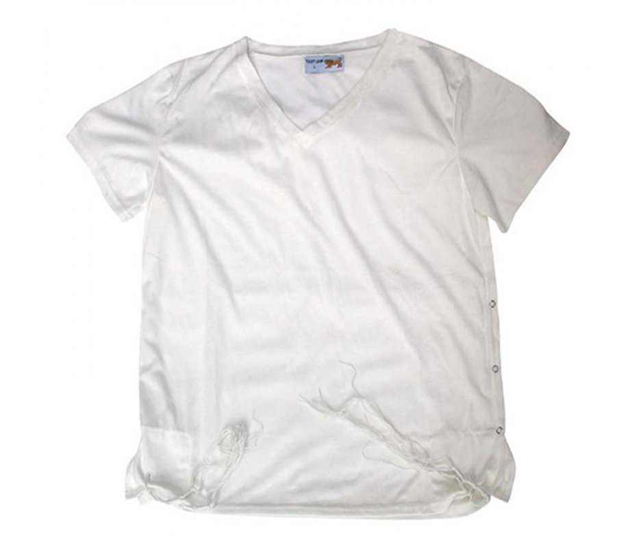 Men's T-Shirt with Attached Kosher Tzitzit - White