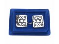 Prayer Shawl Tallit Clips with Chain - Decorative Star of David