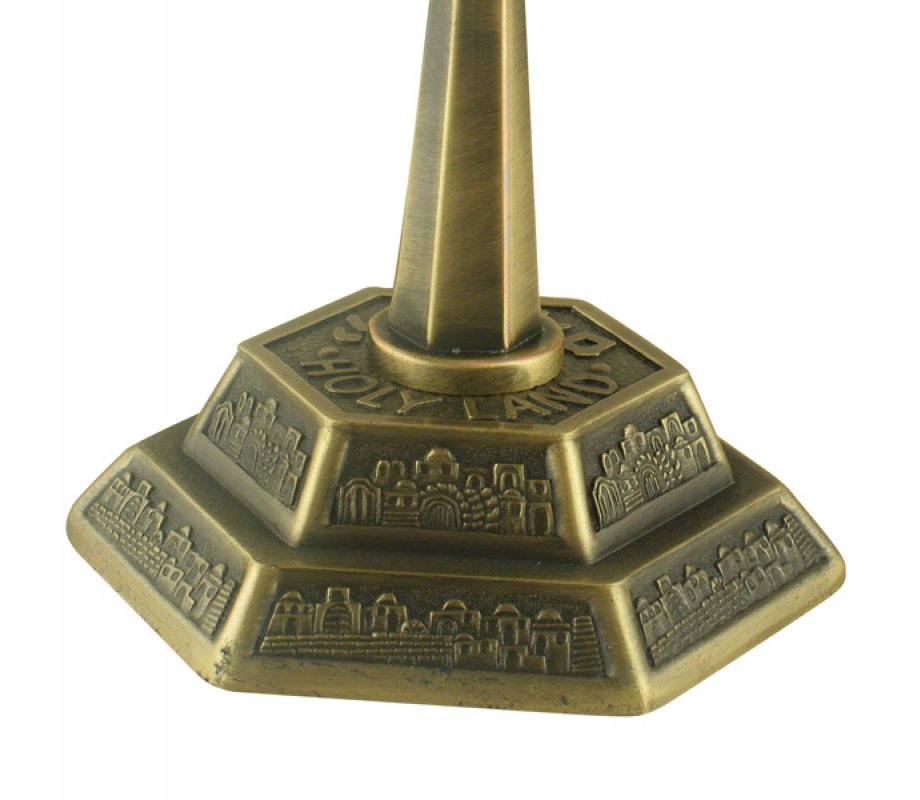 Seven Branch Copper Menorah, Jerusalem Images - Choose 8.6 or 5.3