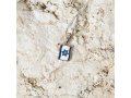 Sterling Silver Necklace, Blue and White Flag of Israel Pendant with Star of David