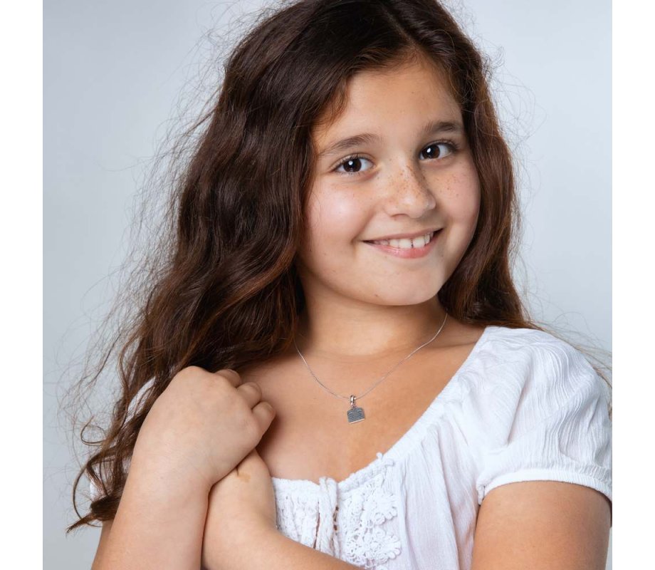 Sterling Silver Pendant Necklace - Image of Tablets with Ten Commandments