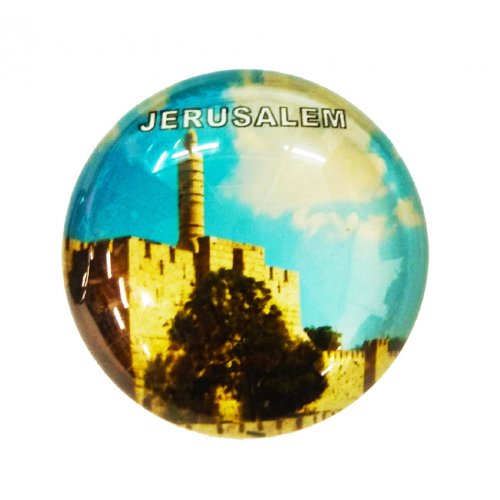 Tower of David - Ceramic Glass Magnet 