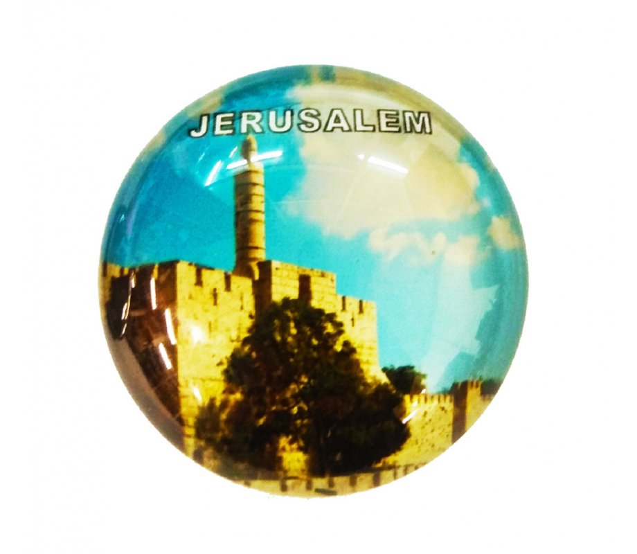 Tower of David - Ceramic Glass Magnet –
