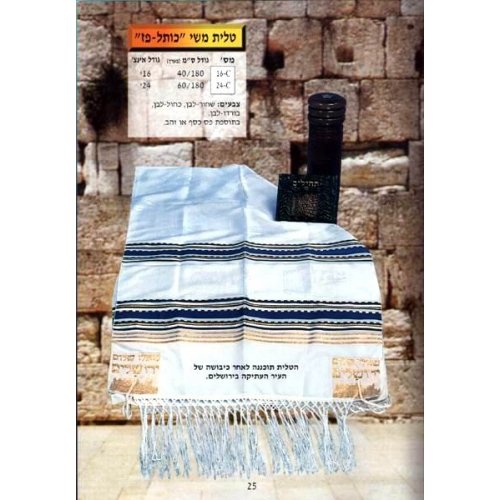 Western Wall Silk Tallit by Talitania - Kotel Paz