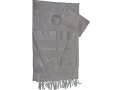 White Silk Handwoven Tallit Set with White Stripes - Gabrieli