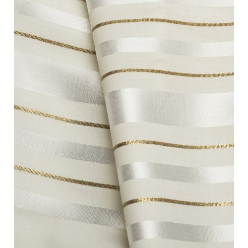 Wool Prayer Shawl with White and Gold Stripes - Talitania