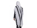 Black Stripe Turkish Style Wool Tallit Non Slip Prayer Shawl with Lining