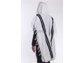 Black with Herringbone Stripe Shabbat Wool Tallit Non Slip Prayer Shawl