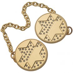 Circular Prayer Shawl Tallit Clips with Star of David - Gold Color