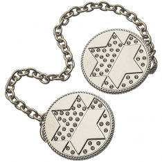 Circular Prayer Shawl Tallit Clips with Star of David - Nickel Plated