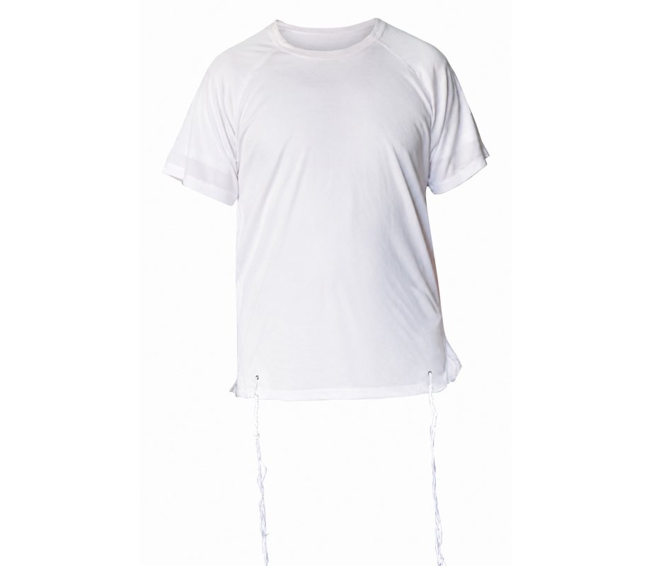 Dry-Fit T-Shirt with Kosher Tzitzit Attached - White