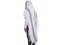 Hallel Non Slip Wool Non Shawl - Gray Stripes