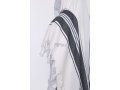 Hallelujah Wool Tallit Non Slip Prayer Shawl - Black Herringbone Stripes