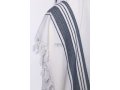Hallelujah Wool Tallit Non Slip Prayer Shawl - Blue and Black Stripes