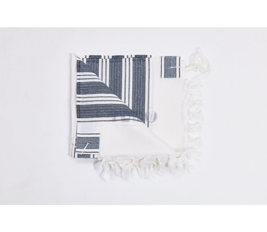 Hallelujah Wool Tallit Non Slip Prayer Shawl - Blue and Black Stripes