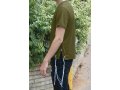 Mens T-Shirt with Attached Kosher Tzitzit - Khaki