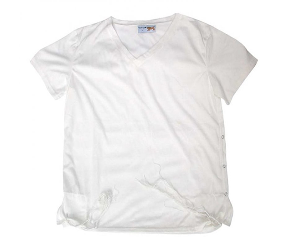 Men's T-Shirt with Attached Kosher Tzitzit - White