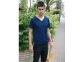 Mens T-Shirt with Attached Kosher tzitzit - Dark Blue