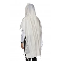 Modim Wool Classic Tallit Prayer Shawl - Pure White